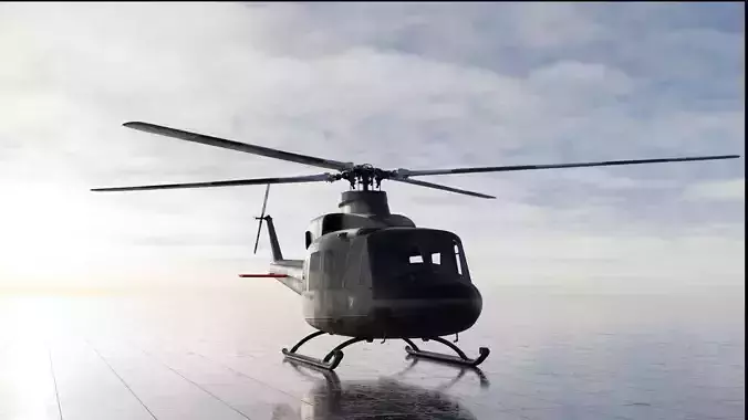 Bell 412 military attack and transport helicopter 3D model
