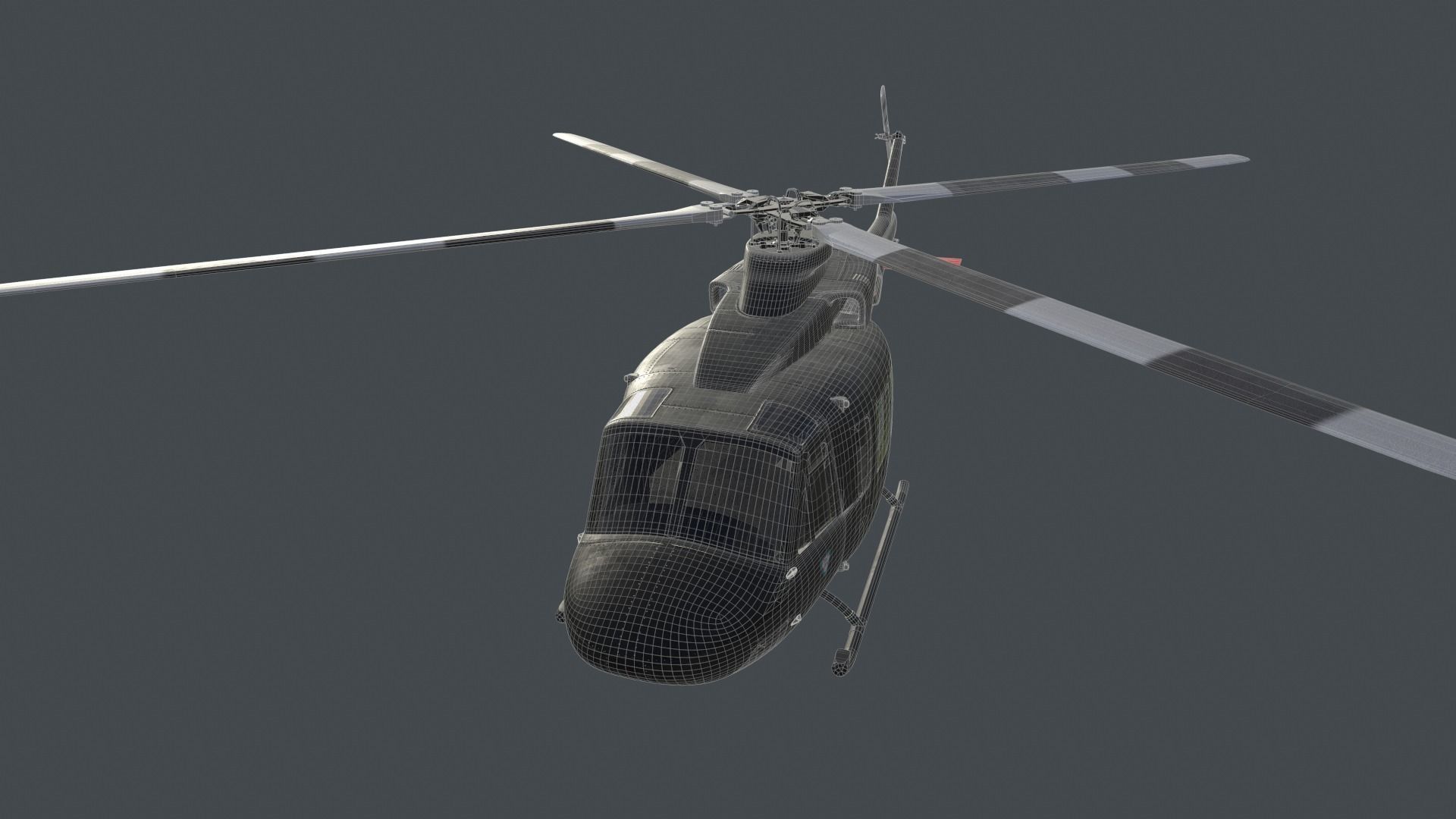 Bell 412 military attack and transport helicopter 3D model_39