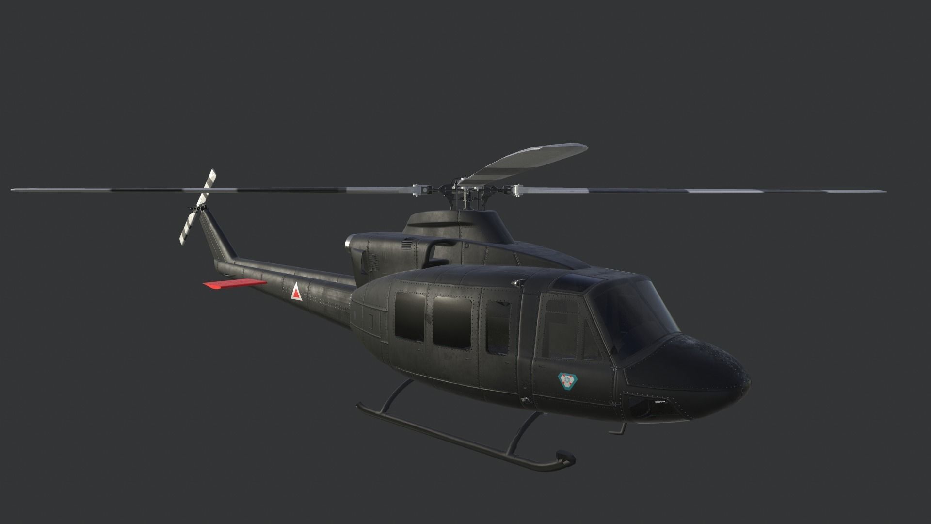 Bell 412 military attack and transport helicopter 3D model_19