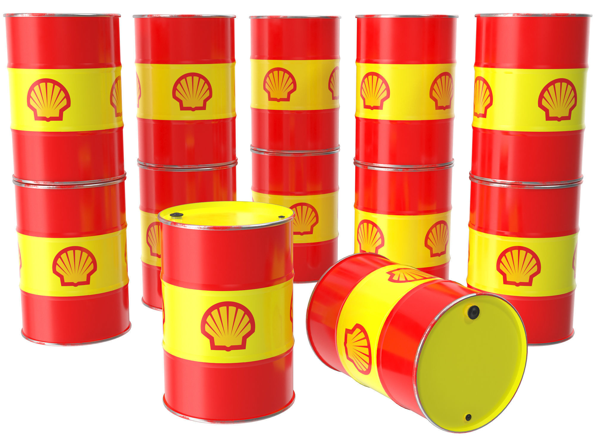 Shell oil barrel 3D model_6