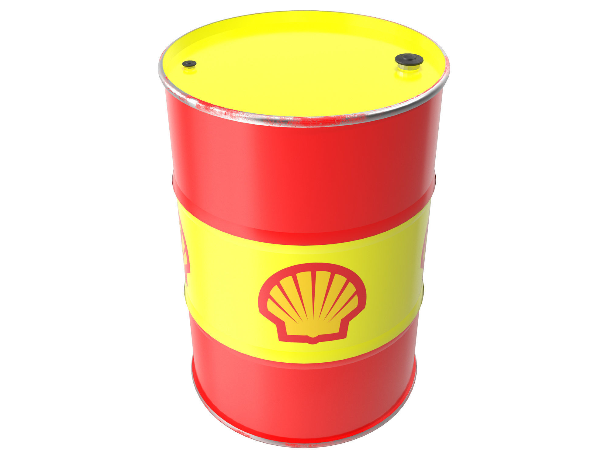 Shell oil barrel 3D model_1