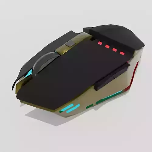 RGB Gaming Mouse Low-poly 3D model