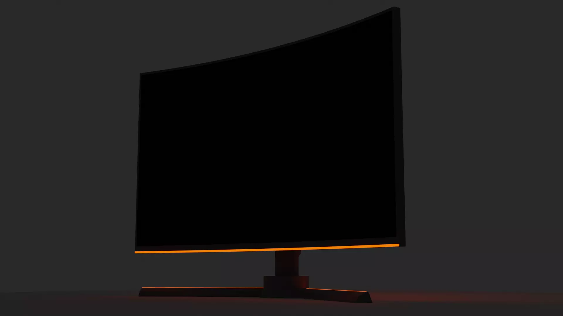 Curved Screen Gaming Monitor 3D model_0