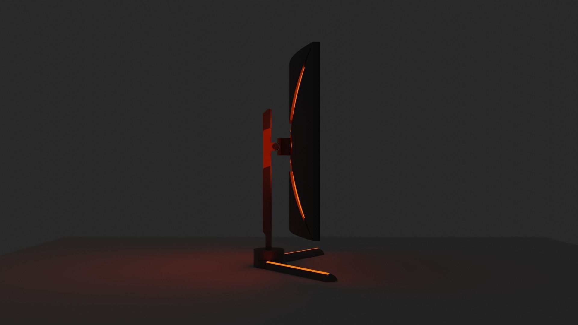 Curved Screen Gaming Monitor 3D model_3