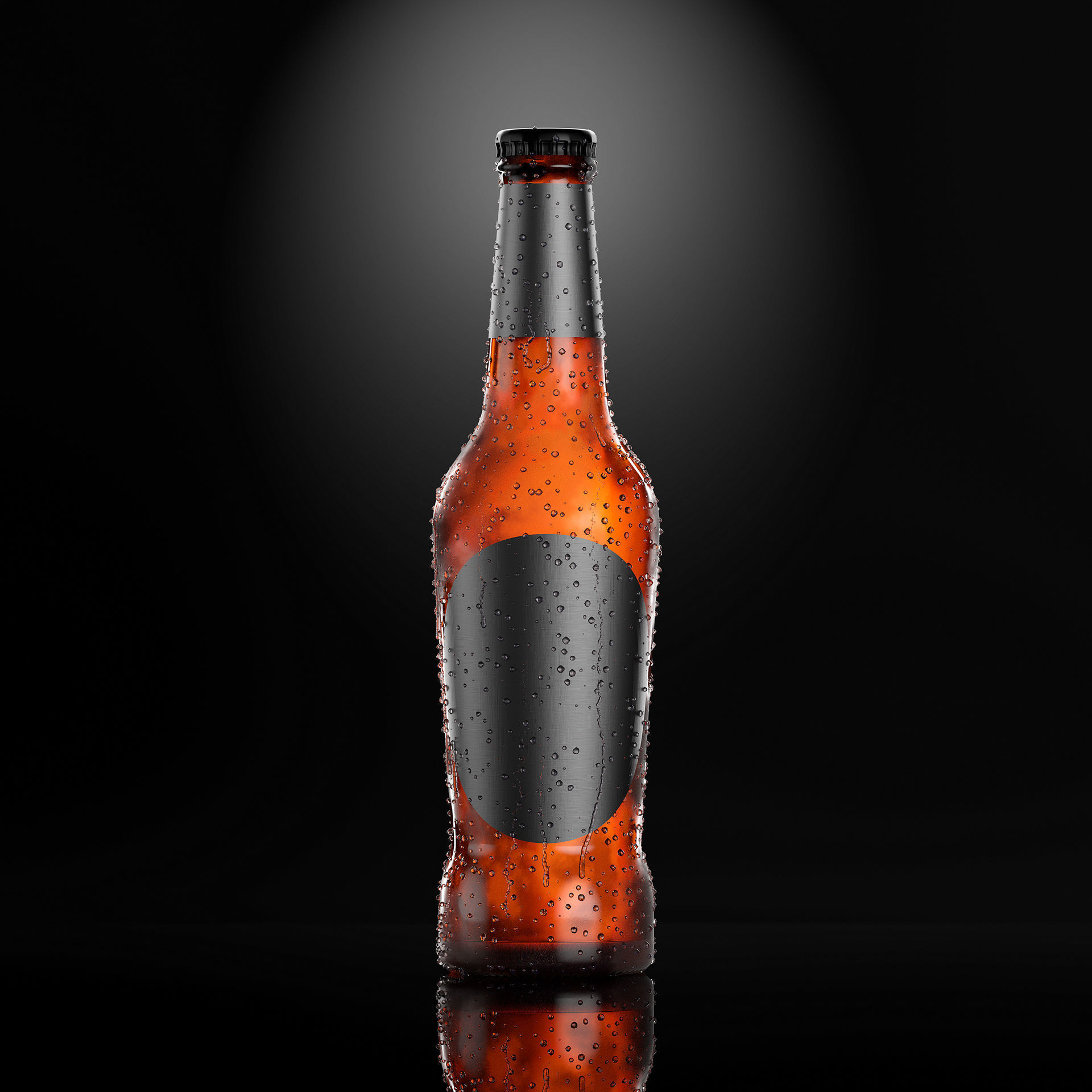 7 Beer Bottles 3D model_3