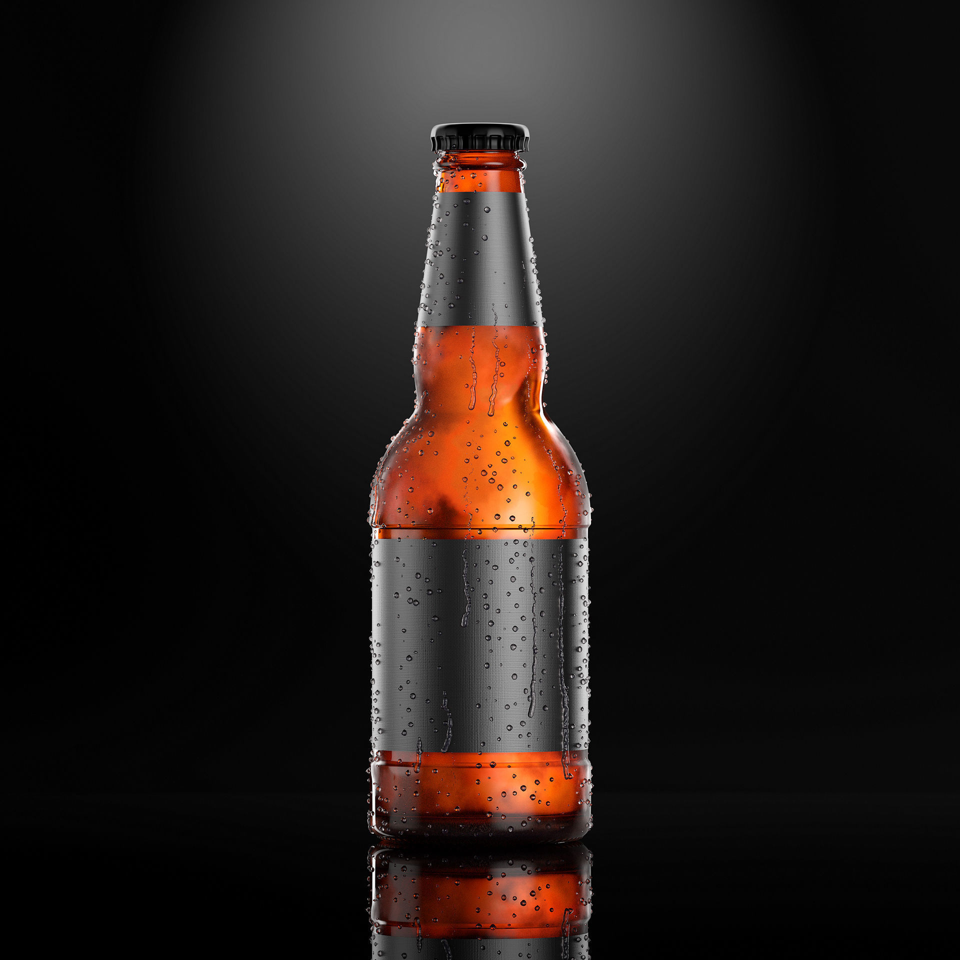 7 Beer Bottles 3D model_12