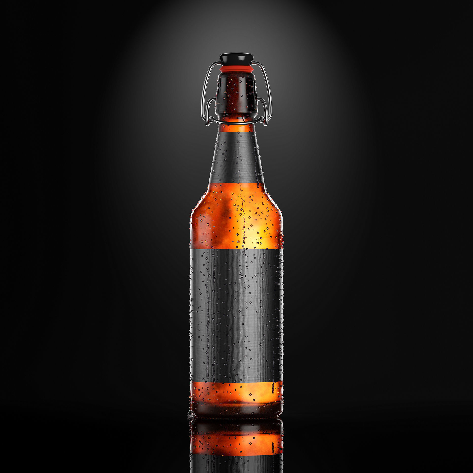 7 Beer Bottles 3D model_15