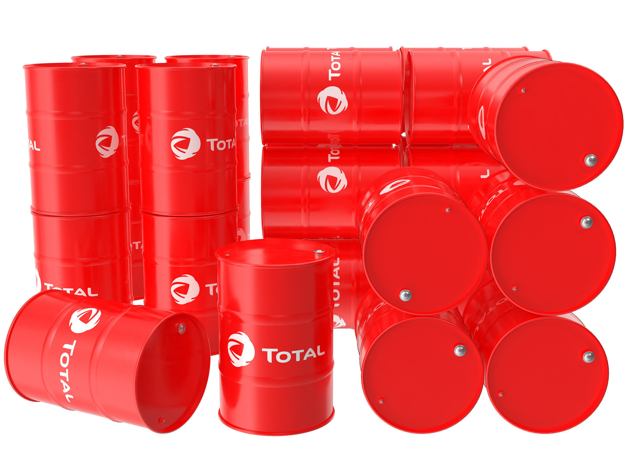 Total oil barrel 3D model_6