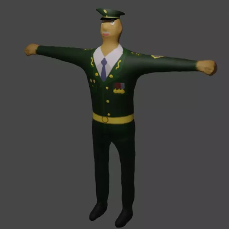 Army Officer Free low-poly 3D model