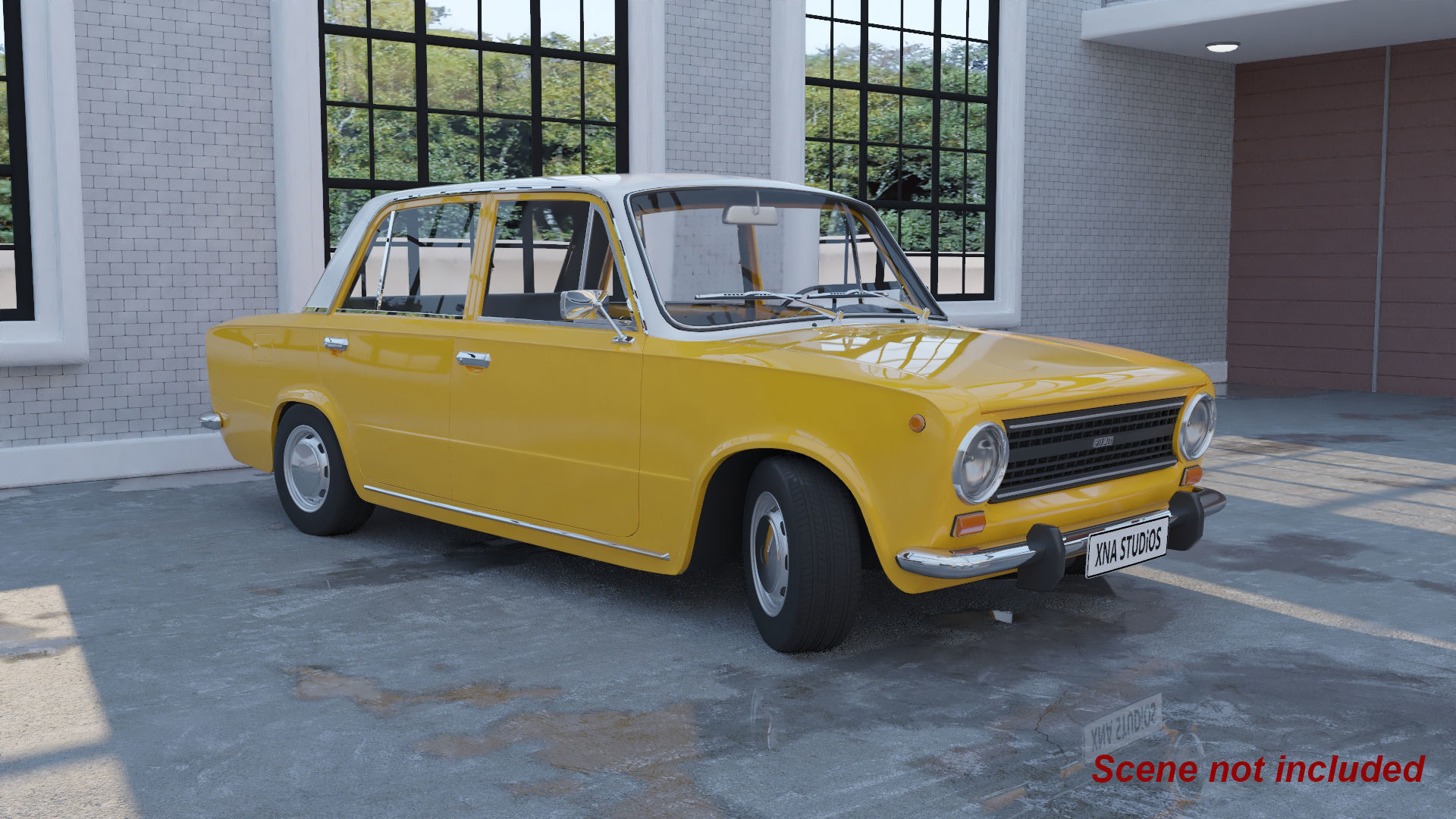 Fiat 124 1974 Low-poly 3D model_11