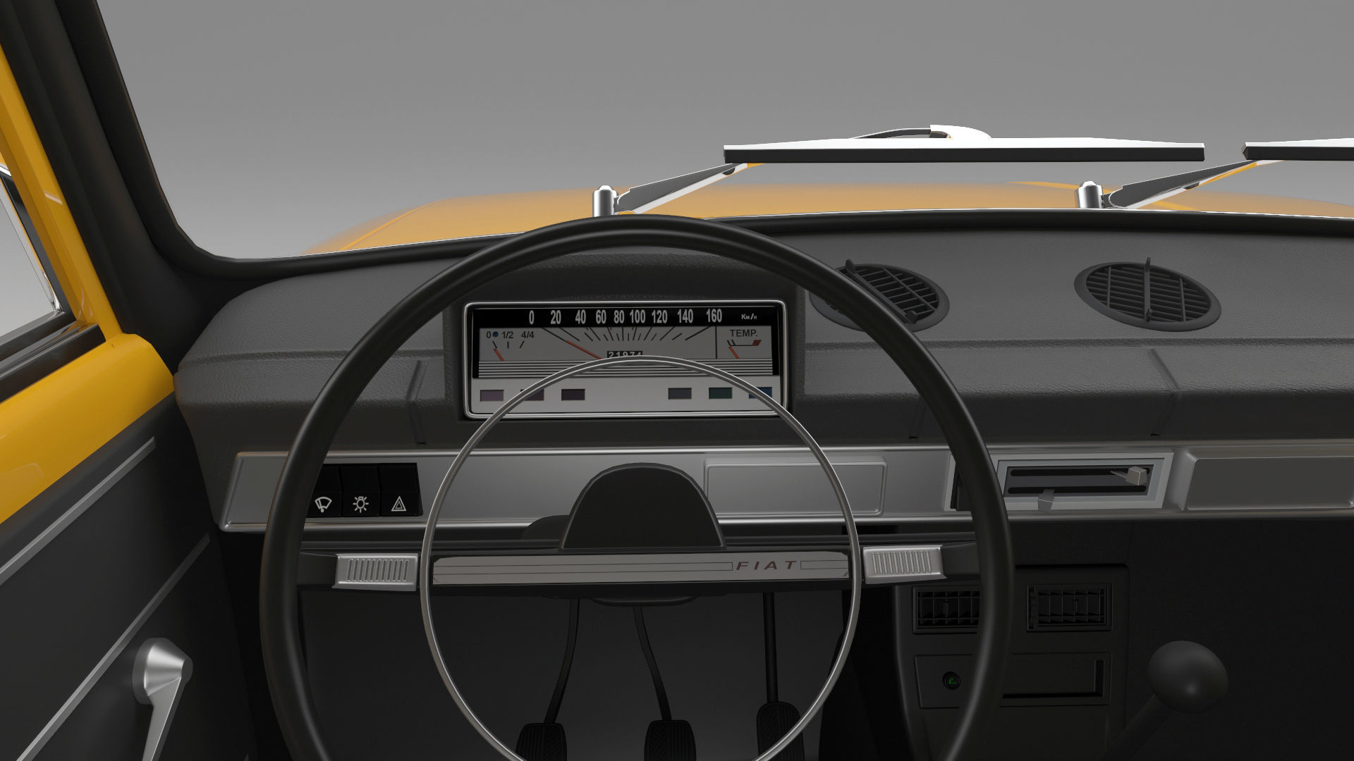 Fiat 124 1974 Low-poly 3D model_8