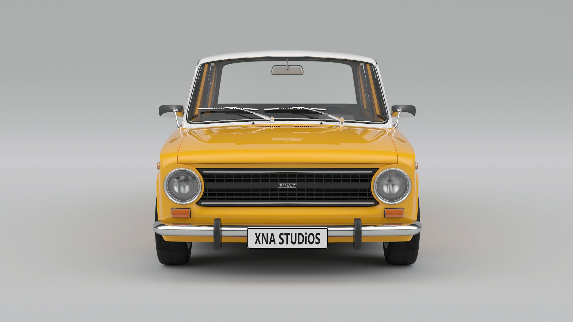 Fiat 124 1974 Low-poly 3D model_6