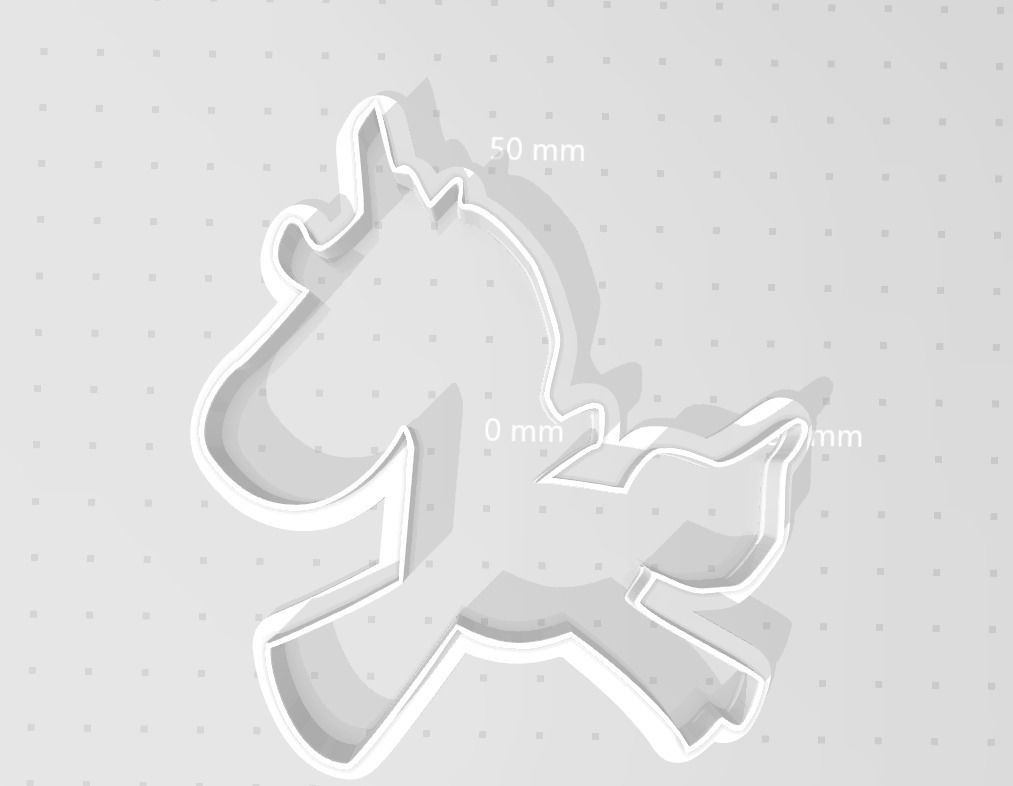 Unicorn Cookie Cutters 3D print model_1