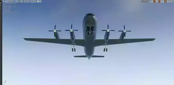 Ilyushin Il-38 Maritime Patrol ASW Aircraft Low-poly 3D model