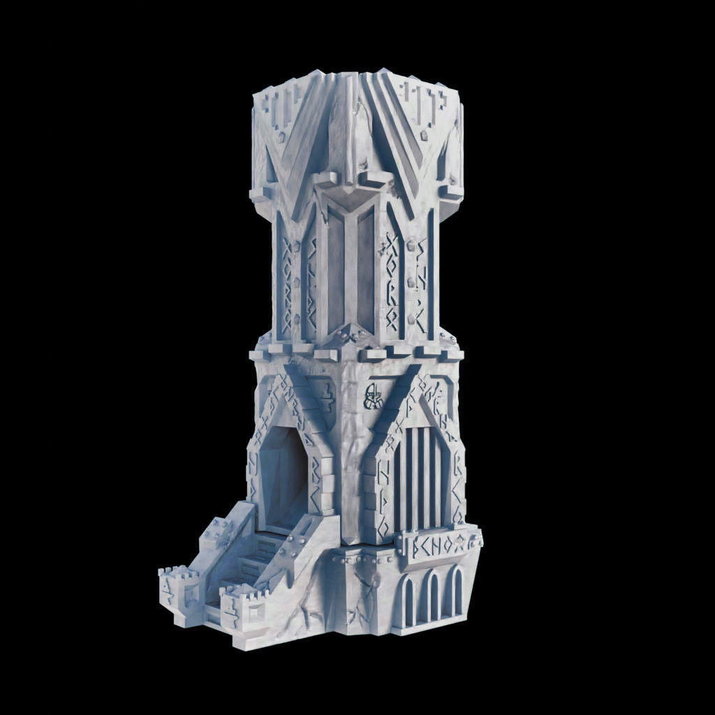 Dwarven Fortress Style Tabletop Terrain And Dice Tower 3D print model_1