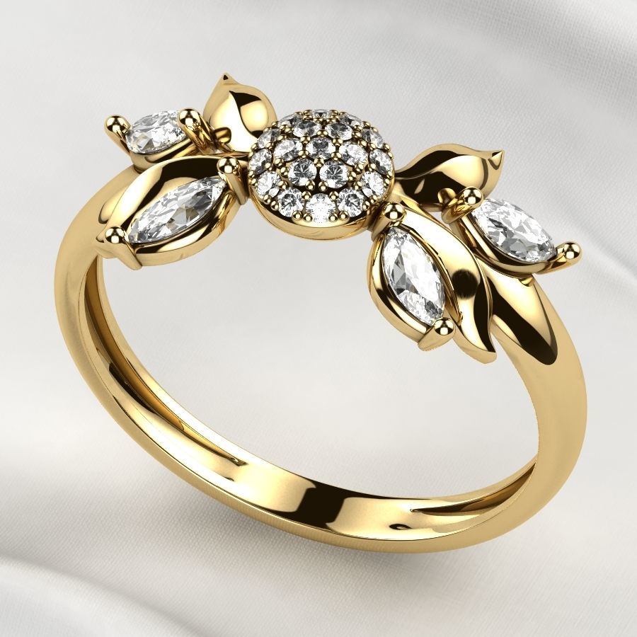 Beautiful Gold Ring 3D print model_2