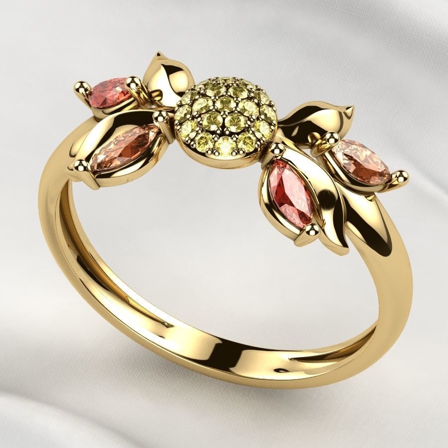 Beautiful Gold Ring 3D print model_4