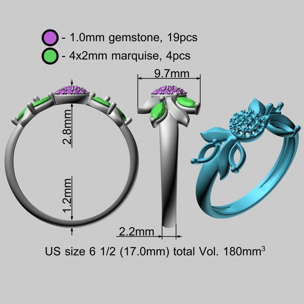 Beautiful Gold Ring 3D print model_22