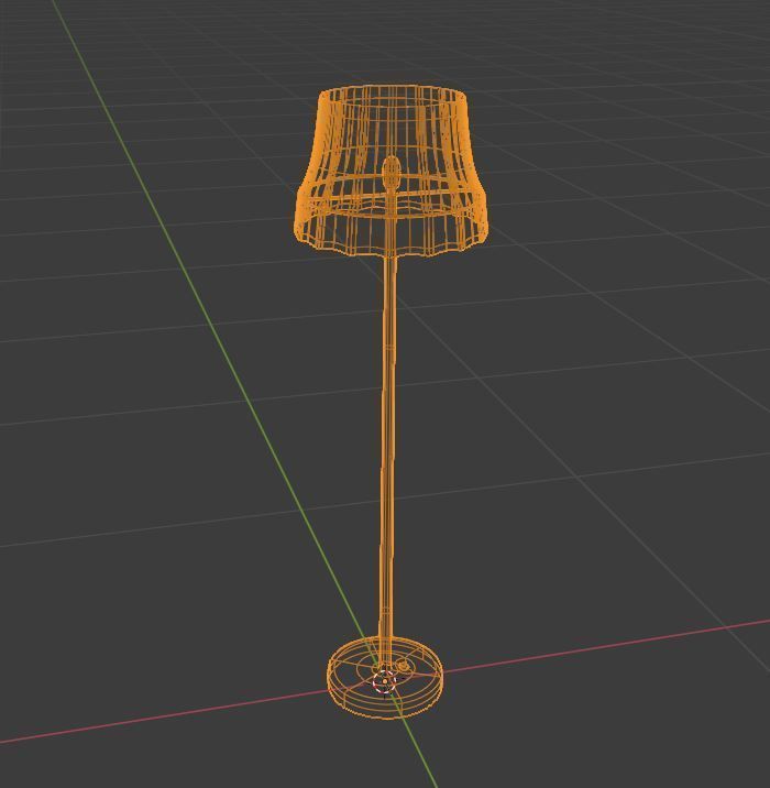 old school floor lamp Low-poly 3D model_6