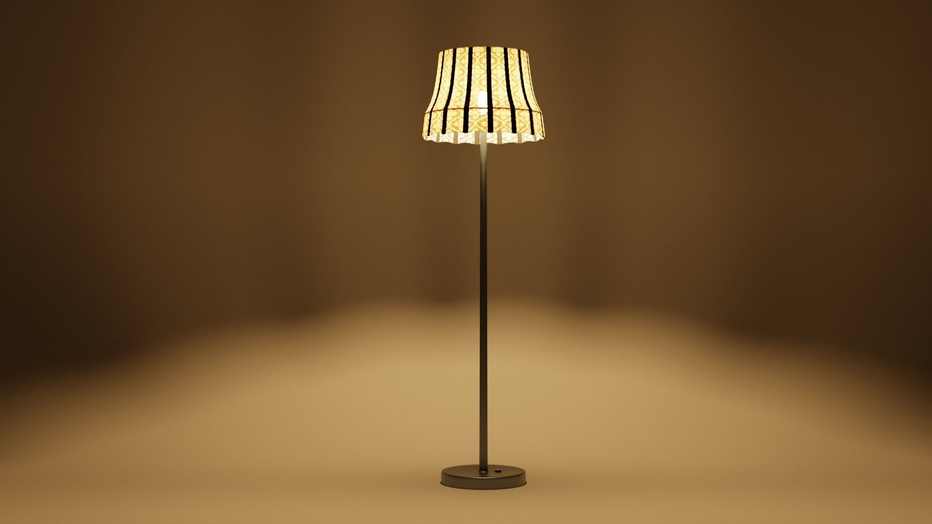 old school floor lamp Low-poly 3D model_3