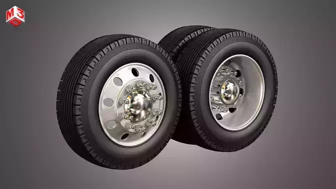 Truck Tires and Alcoa Rims 3D model