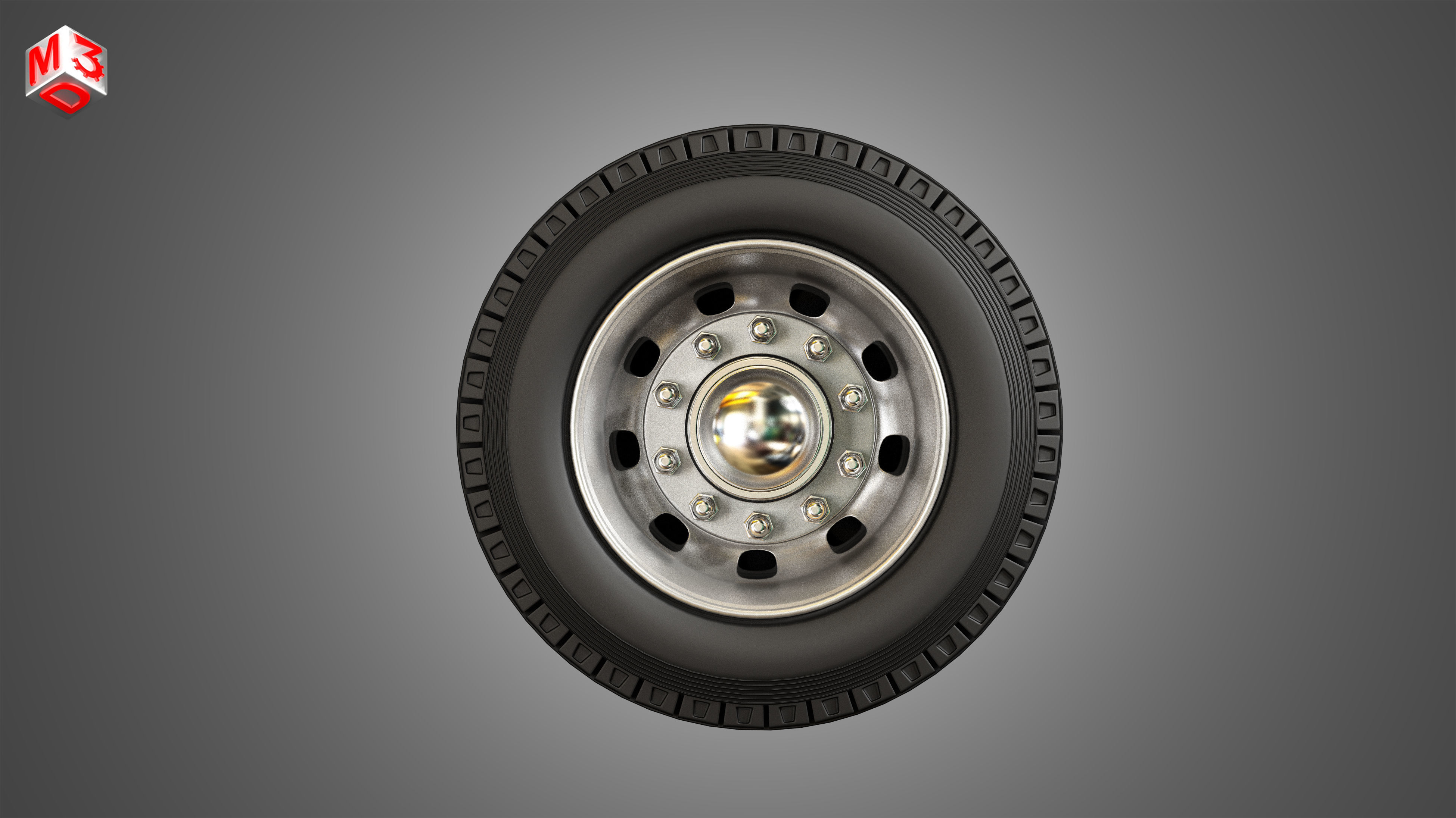 Truck Tires and Alcoa Rims 3D model_6