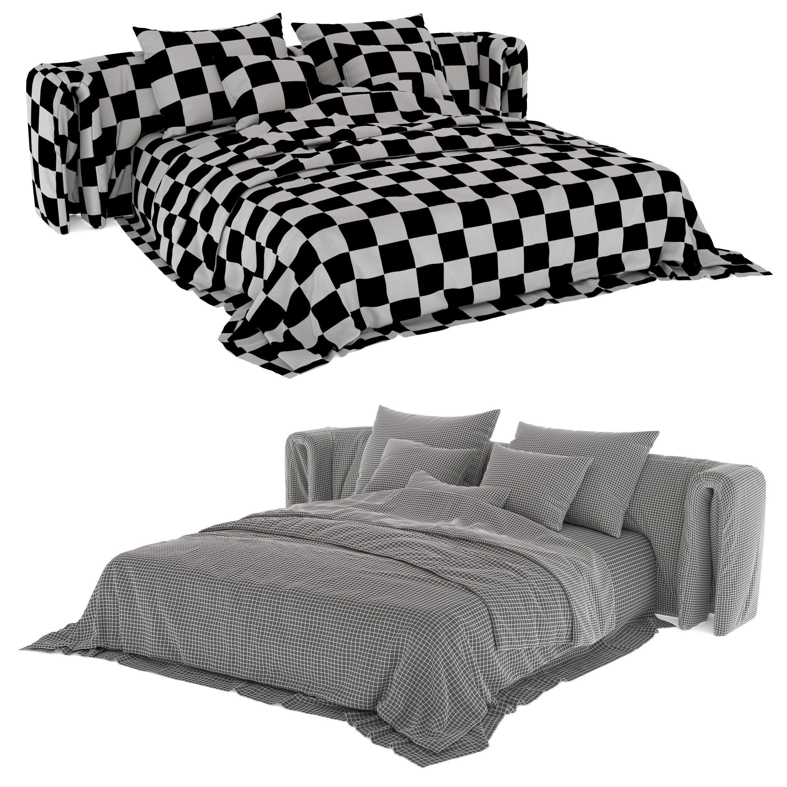 Adairs bed 3D model_2