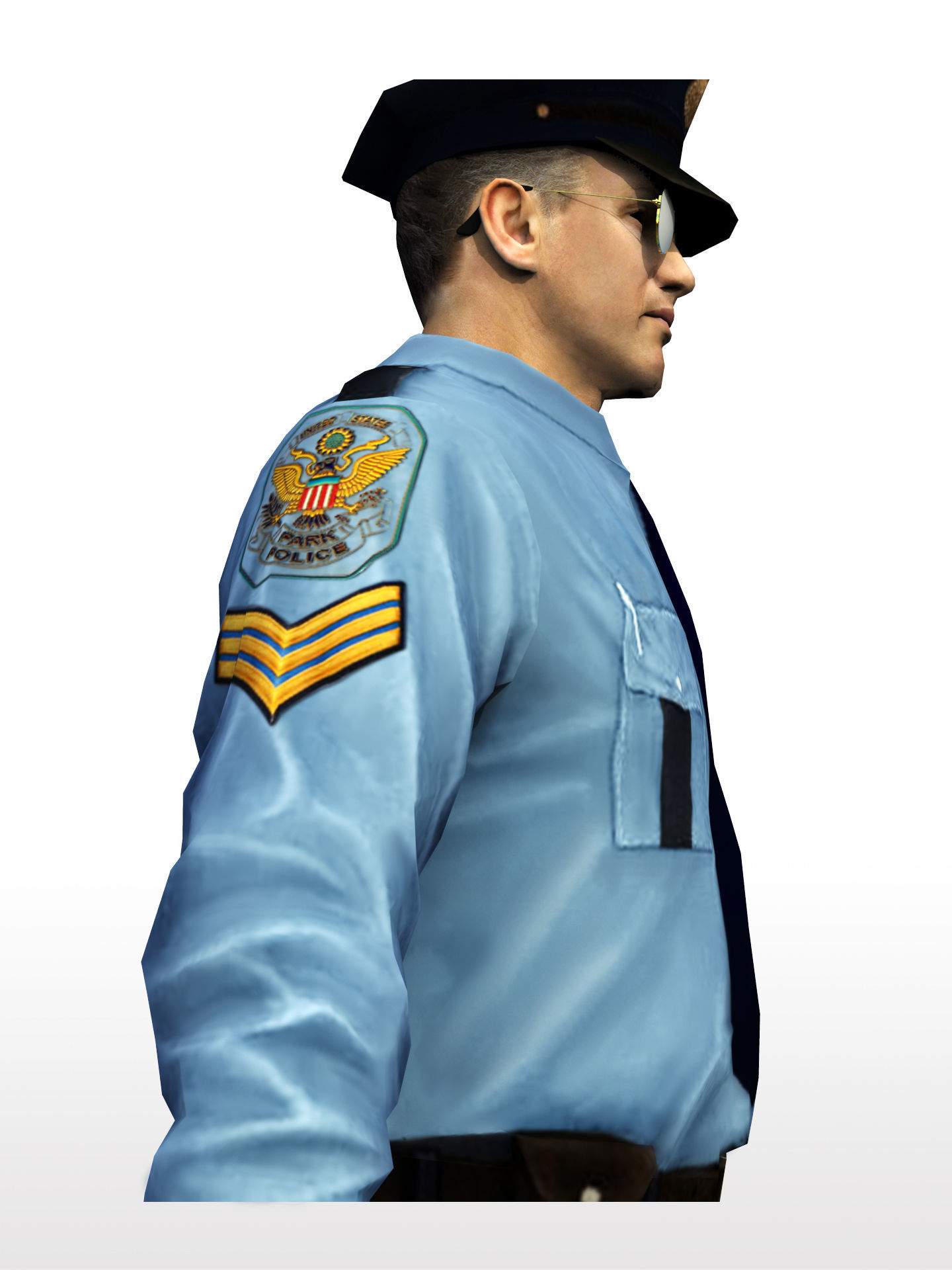 Policeman in sunglass Rigged Character  Low-poly 3D model_6
