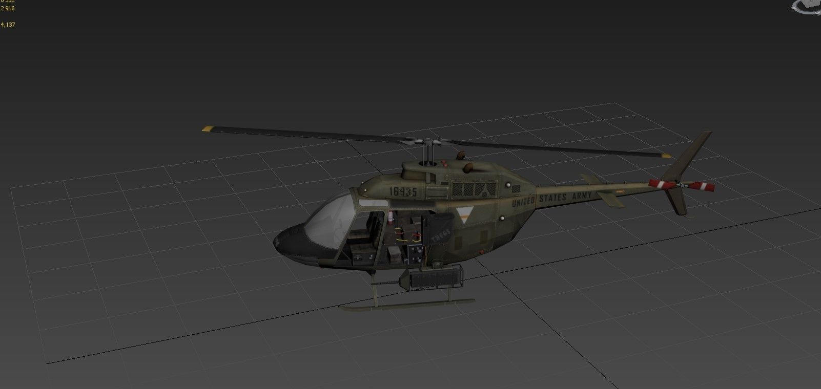 UH 72 Lakota Low-poly 3D model_3