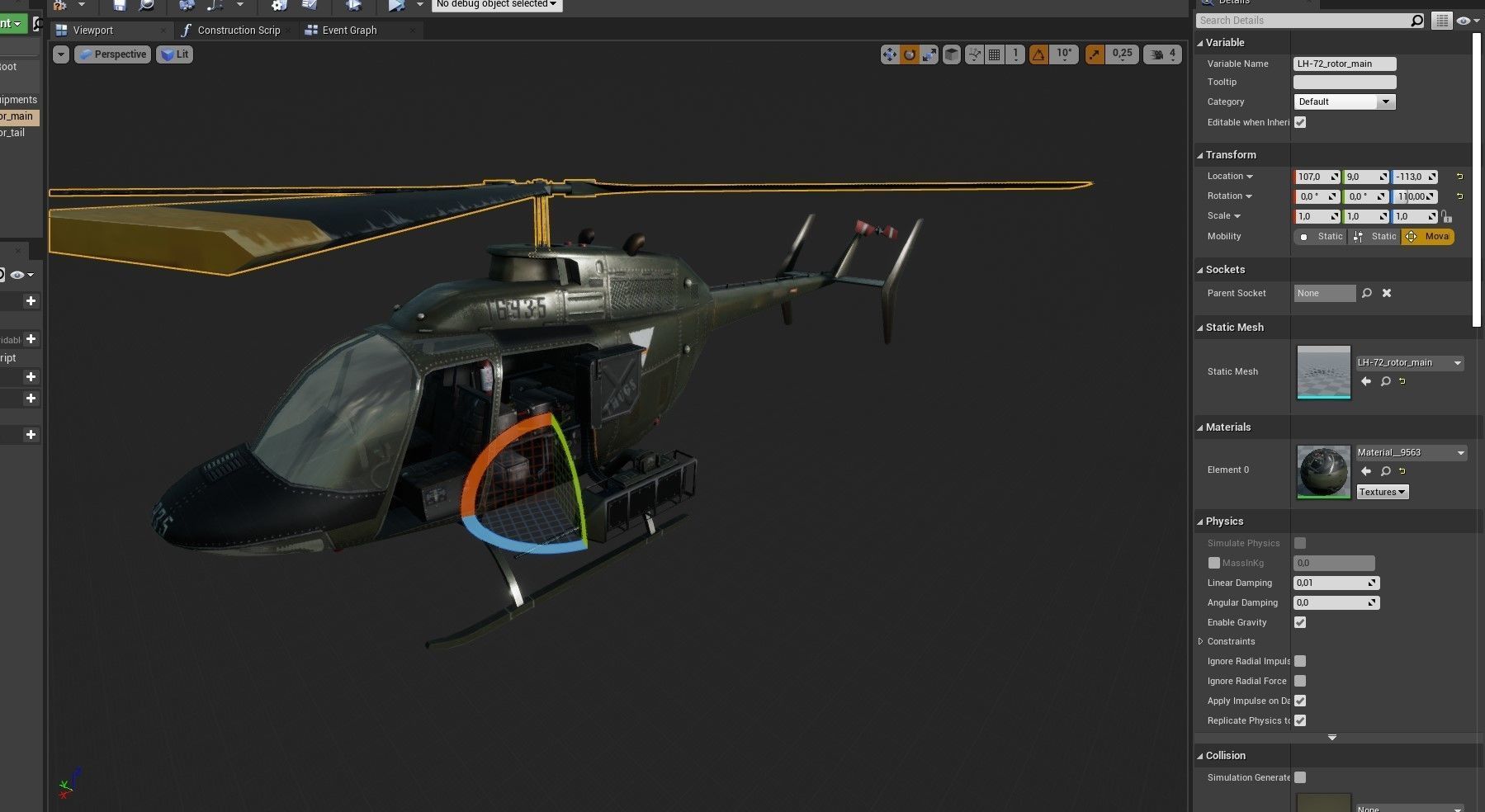 UH 72 Lakota Low-poly 3D model_9