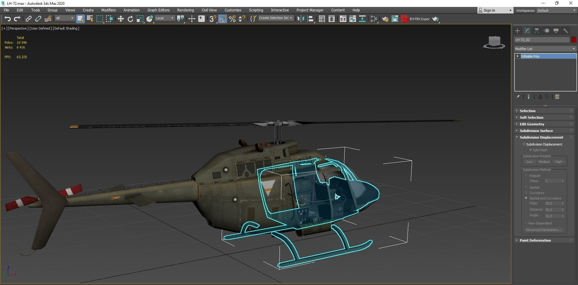 UH 72 Lakota Low-poly 3D model_5