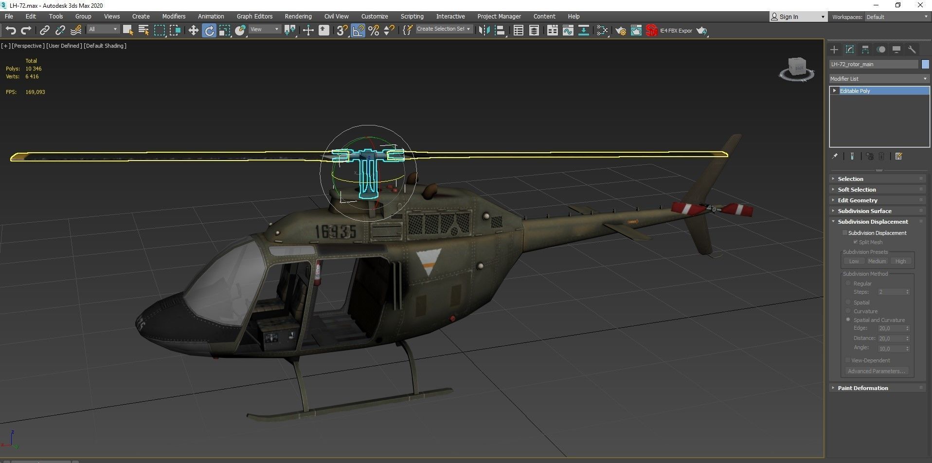 UH 72 Lakota Low-poly 3D model_4