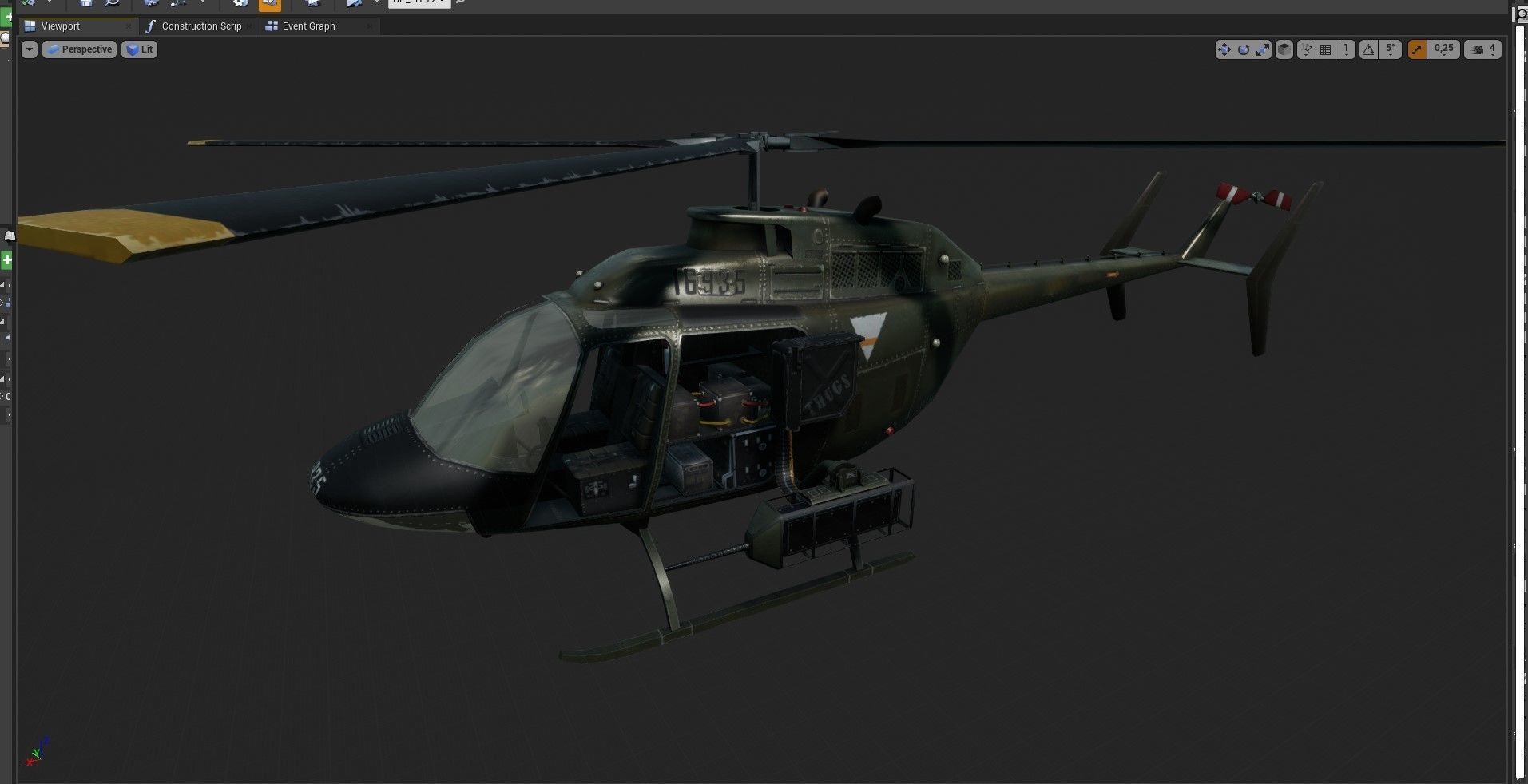 UH 72 Lakota Low-poly 3D model_11