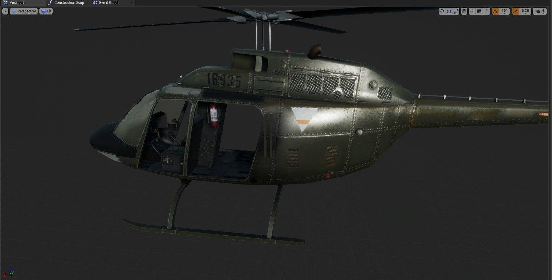 UH 72 Lakota Low-poly 3D model_2