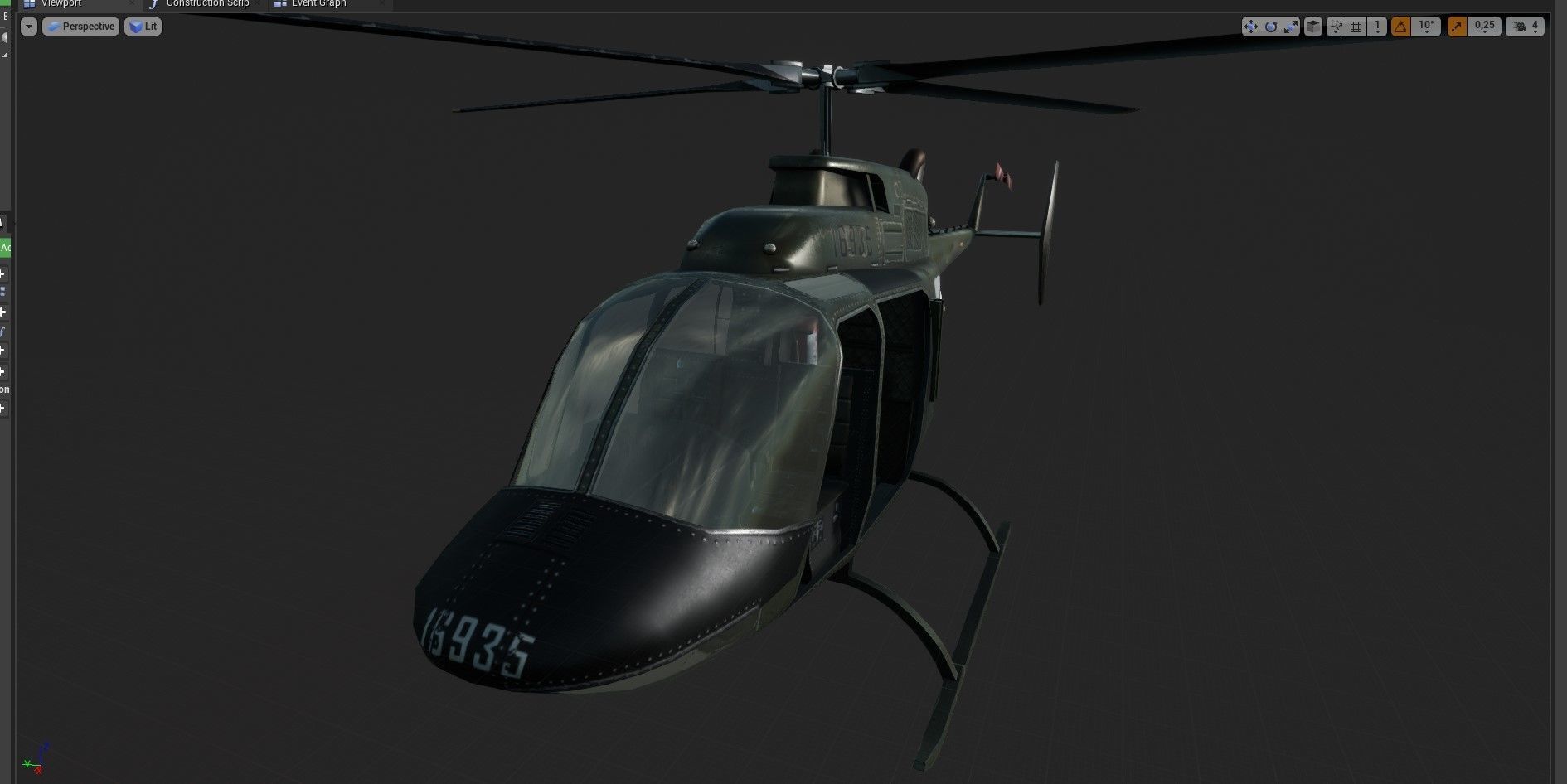 UH 72 Lakota Low-poly 3D model_8