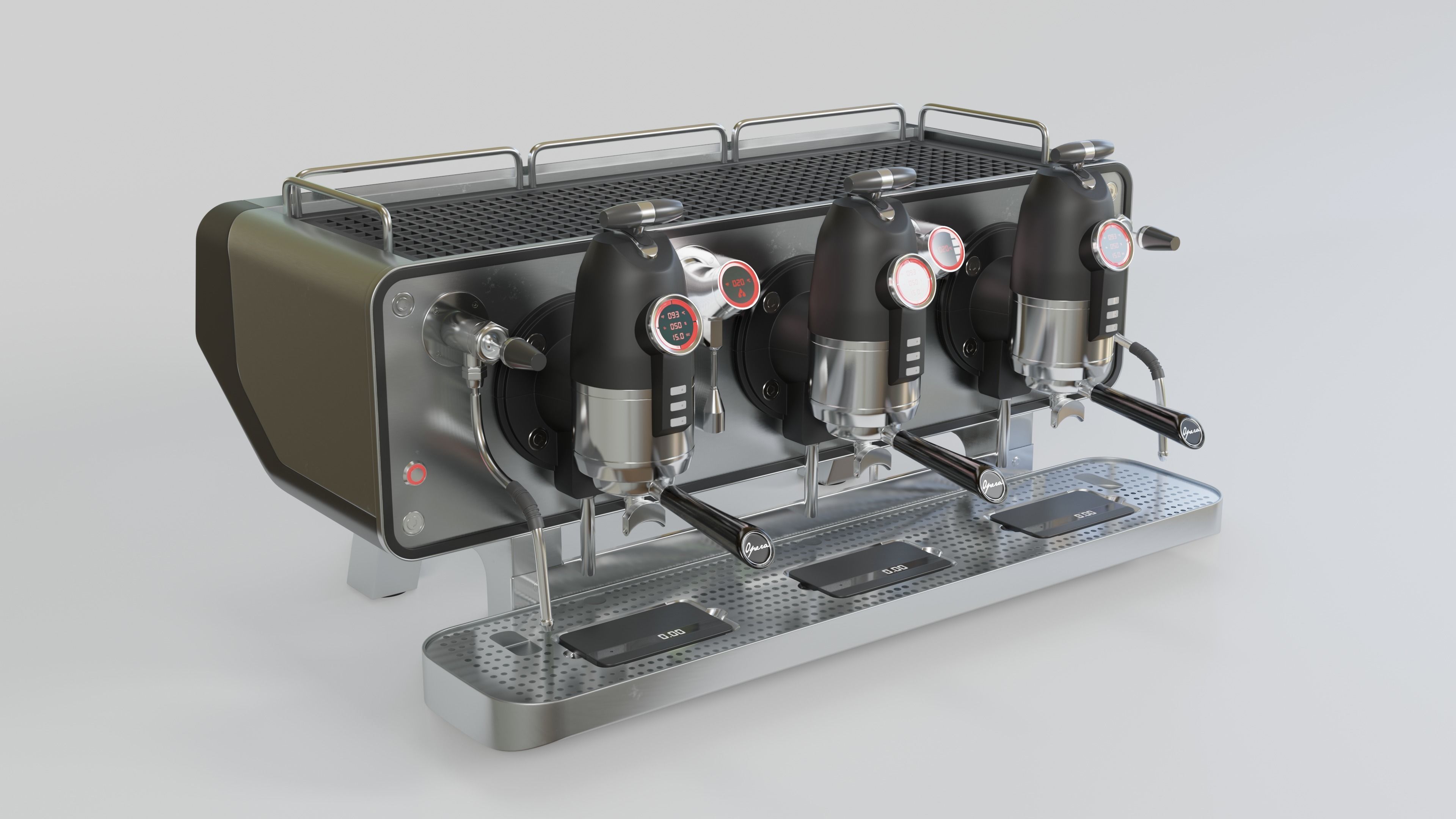 COFFEE MACHINE SANREMO OPERA ALUMINIUM PBR ESPRESSO 3D model 3D model_23