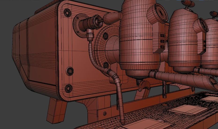 COFFEE MACHINE SANREMO OPERA ALUMINIUM PBR ESPRESSO 3D model 3D model_11