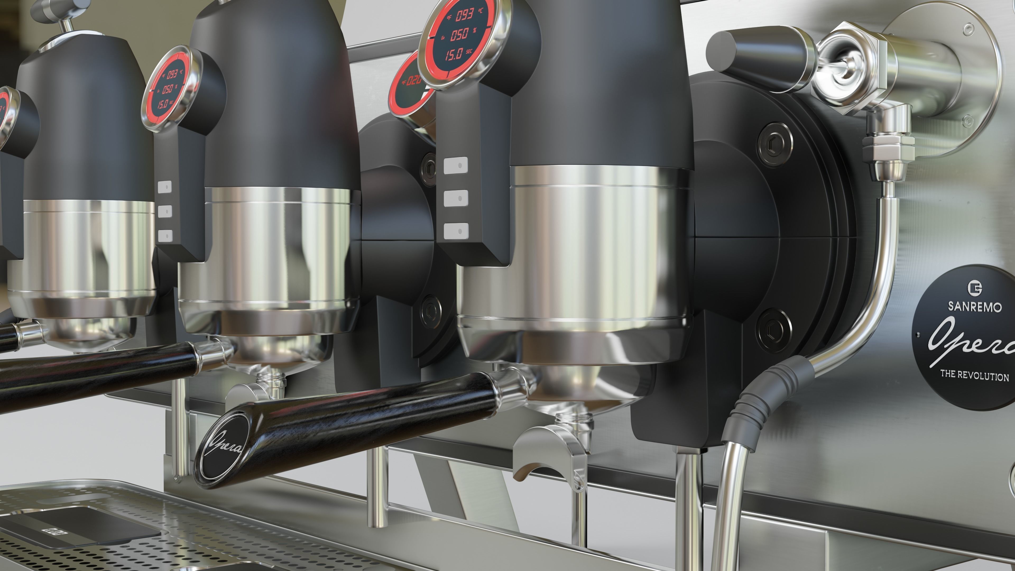 COFFEE MACHINE SANREMO OPERA ALUMINIUM PBR ESPRESSO 3D model 3D model_25