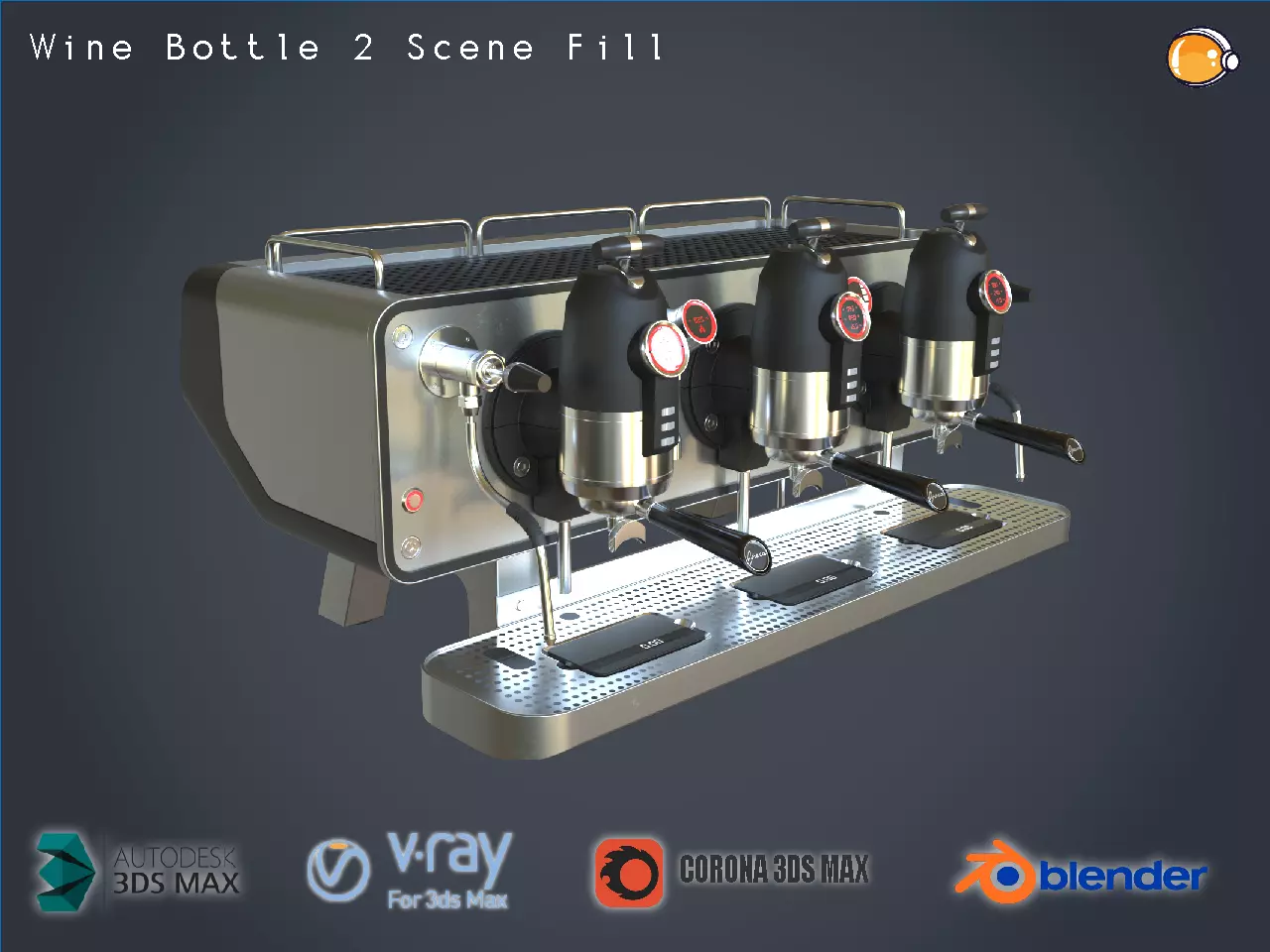 COFFEE MACHINE SANREMO OPERA ALUMINIUM PBR ESPRESSO 3D model 3D model_0