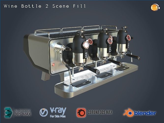 COFFEE MACHINE SANREMO OPERA ALUMINIUM PBR ESPRESSO 3D model 3D model