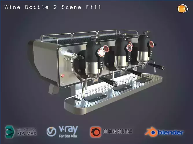 COFFEE MACHINE SANREMO OPERA ALUMINIUM PBR ESPRESSO 3D model 3D model