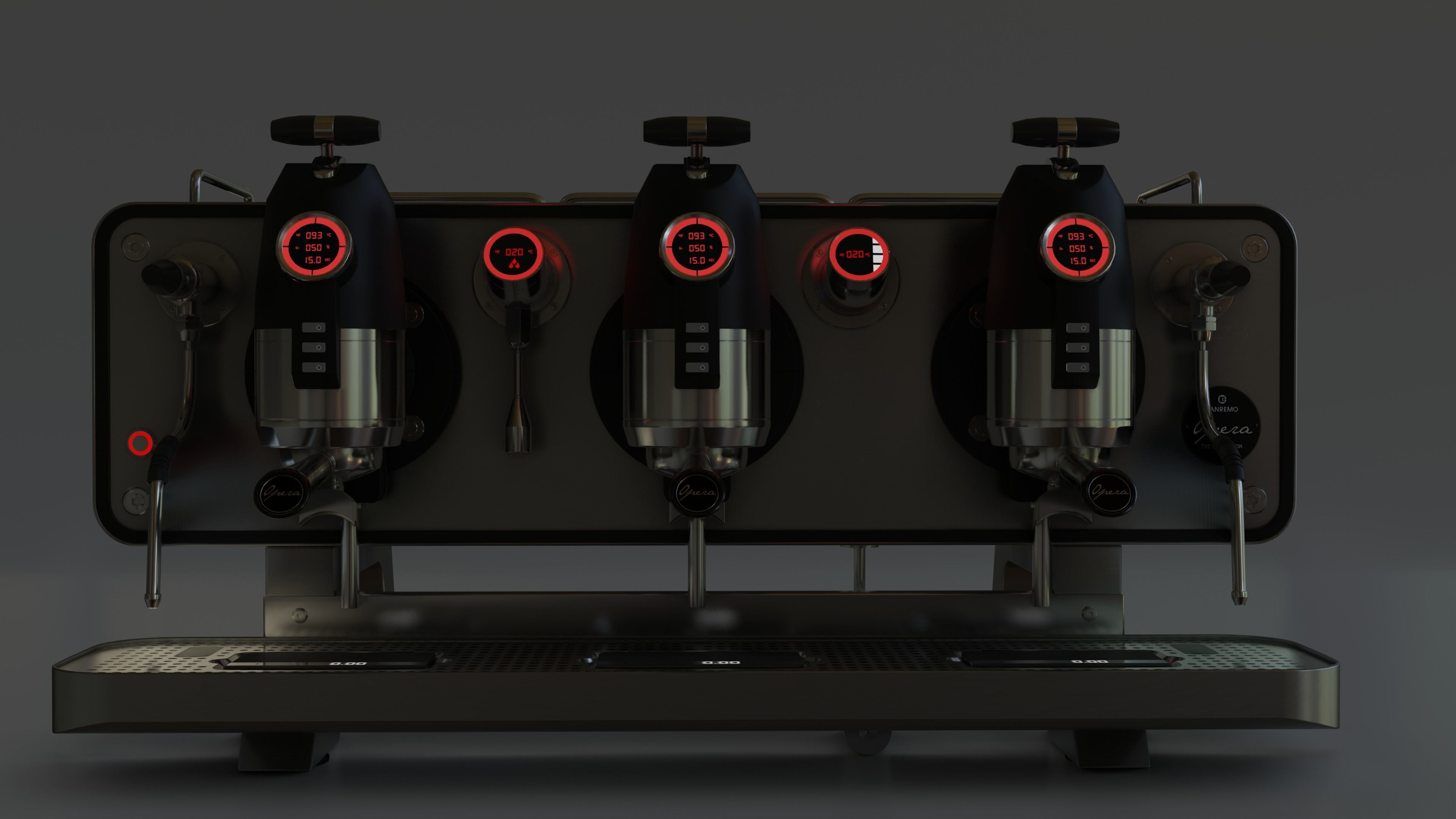 COFFEE MACHINE SANREMO OPERA ALUMINIUM PBR ESPRESSO 3D model 3D model_6