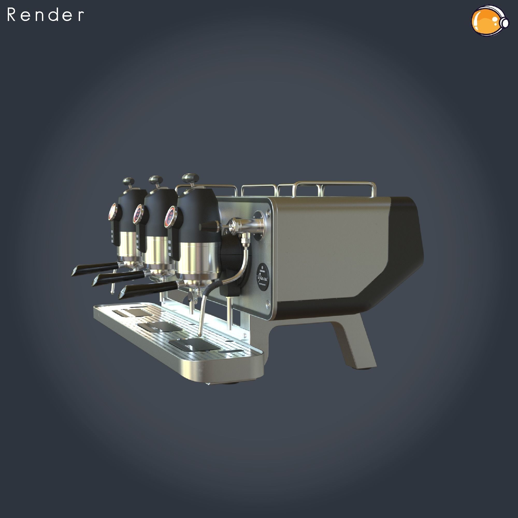 COFFEE MACHINE SANREMO OPERA ALUMINIUM PBR ESPRESSO 3D model 3D model_2