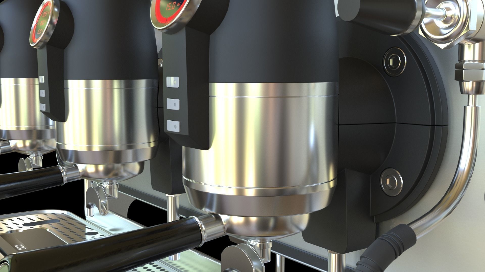 COFFEE MACHINE SANREMO OPERA ALUMINIUM PBR ESPRESSO 3D model 3D model_4