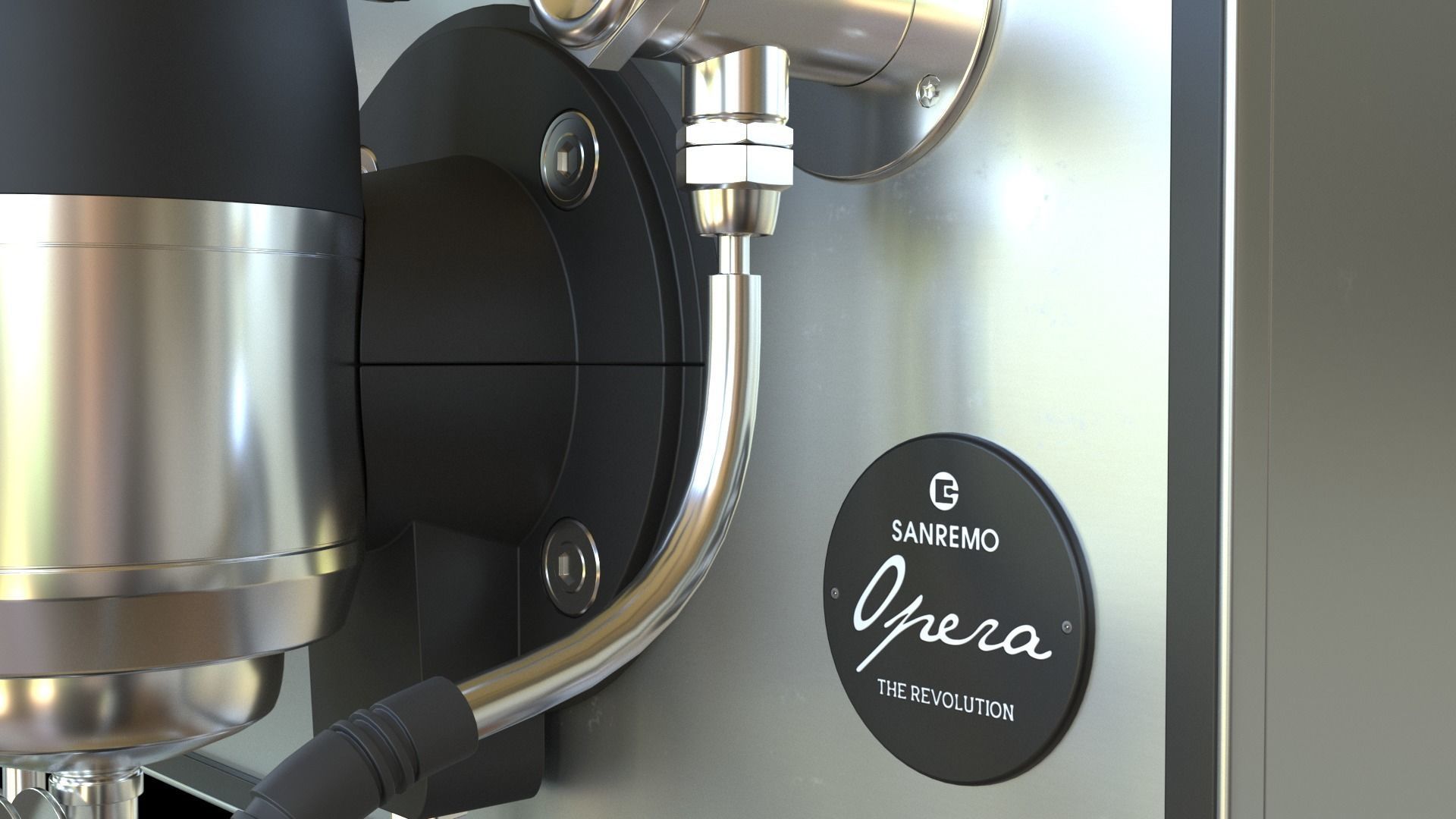 COFFEE MACHINE SANREMO OPERA ALUMINIUM PBR ESPRESSO 3D model 3D model_5