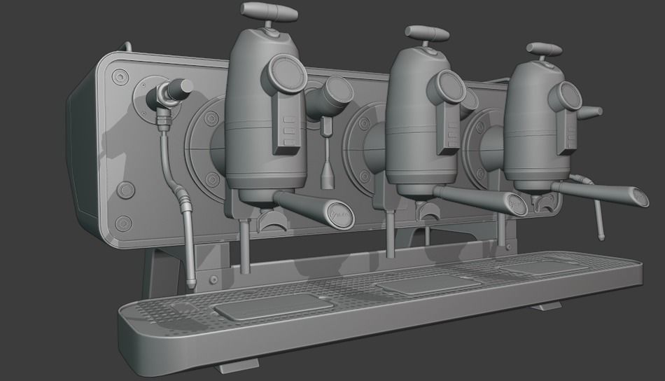 COFFEE MACHINE SANREMO OPERA ALUMINIUM PBR ESPRESSO 3D model 3D model_8