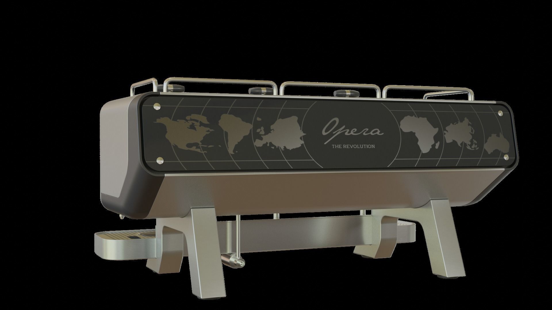 COFFEE MACHINE SANREMO OPERA ALUMINIUM PBR ESPRESSO 3D model 3D model_24