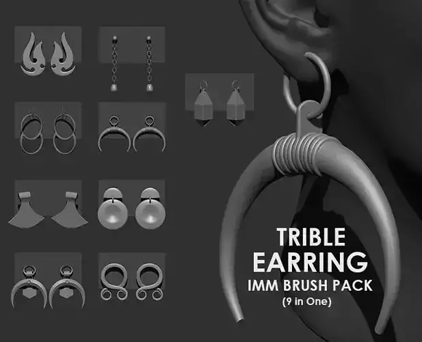 Trible Earring IMM Brush Pack 9 in One