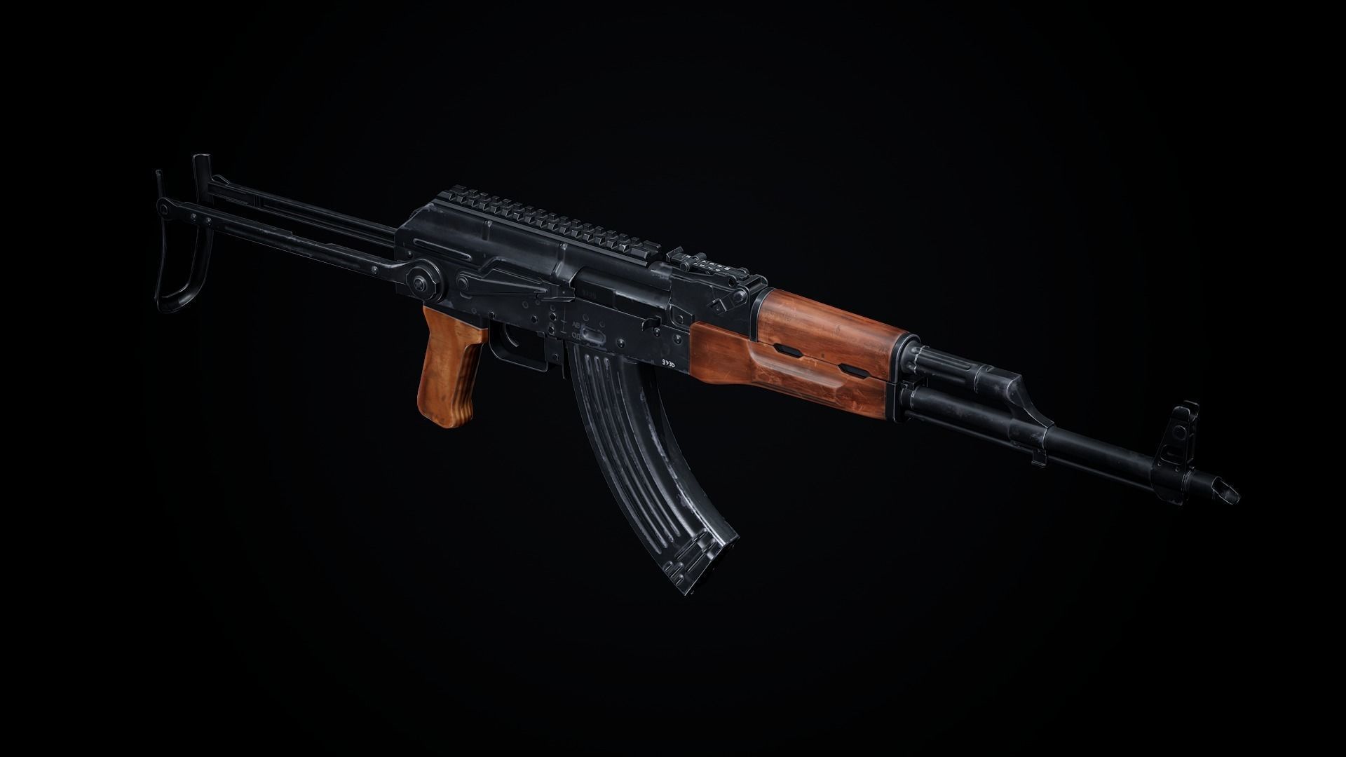AK-47 Variants PBR Low-poly 3D model_5