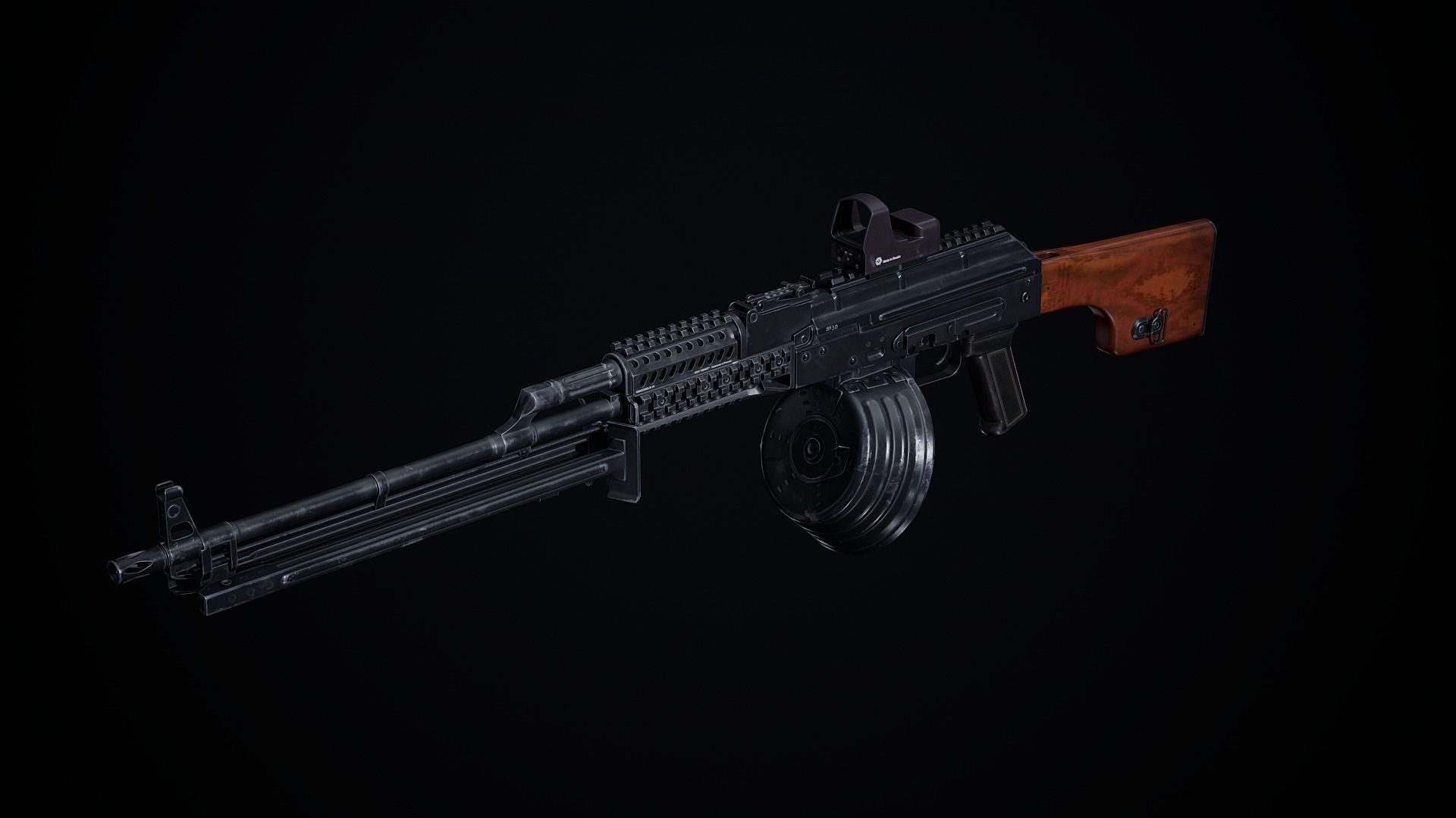 AK-47 Variants PBR Low-poly 3D model_9